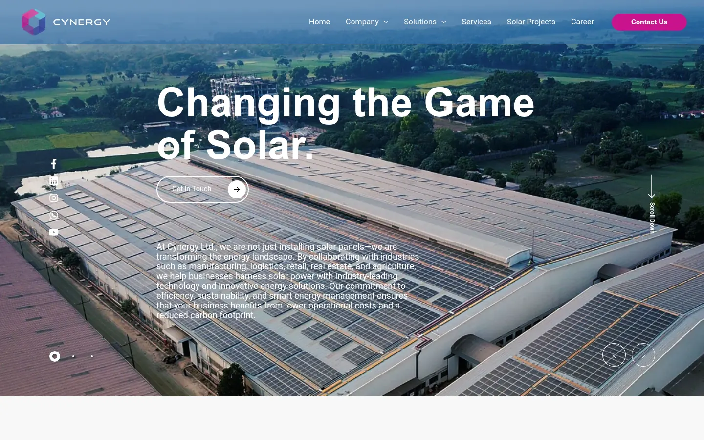 The Cynergy Limited homepage, designed and built by Gravity Digital