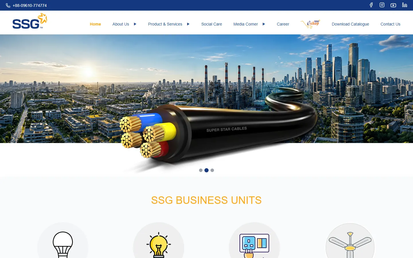 The Super Star Group homepage, designed and built by Gravity Digital